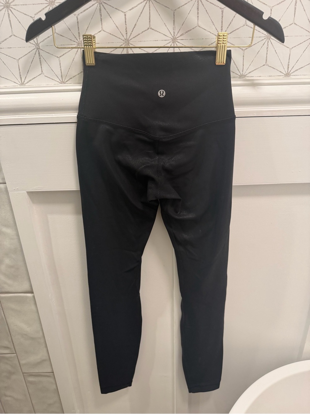 Lululemon Align High-Rise Pant 28” Shine Radiate Foil Print Black Size 2 - Picture 3 of 5